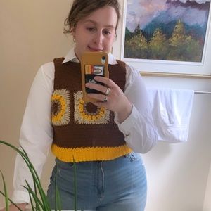 Crocheted Sunflower Vest